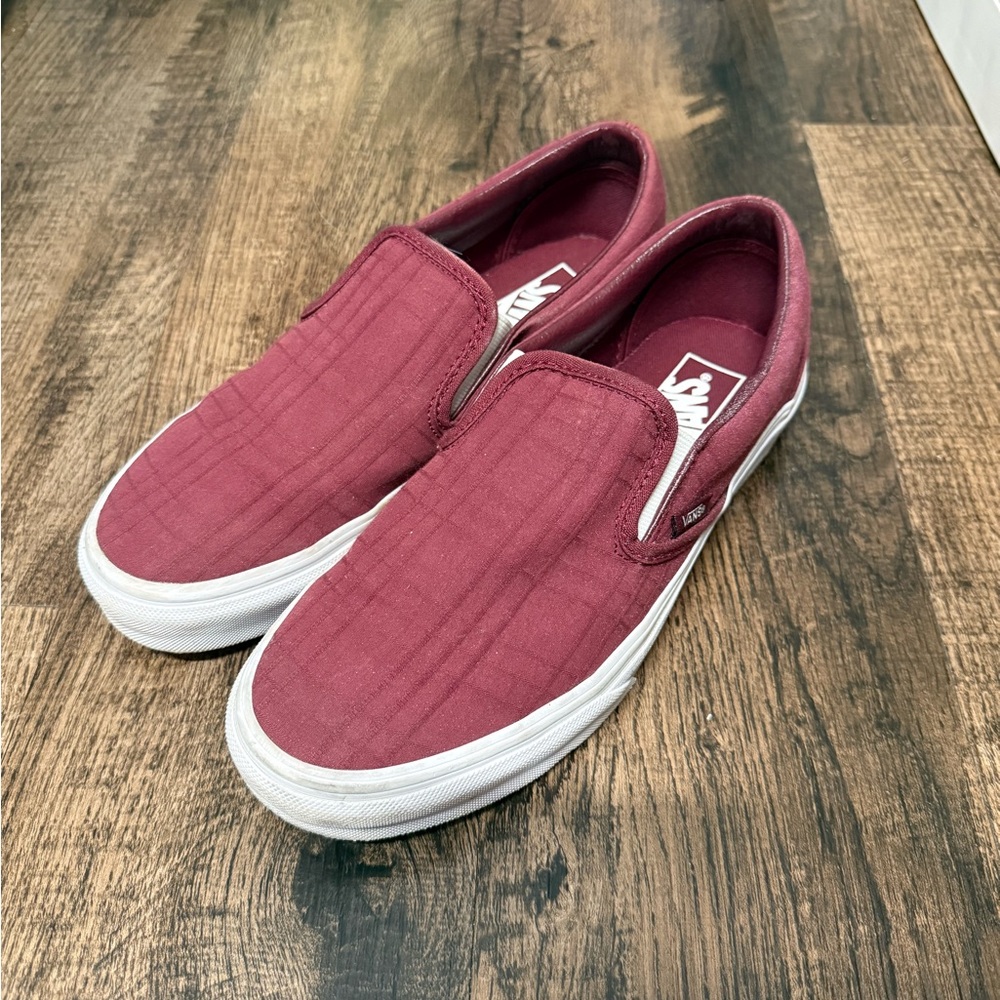 Vans Women Burgundy Slip-On Shoes